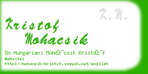 kristof mohacsik business card